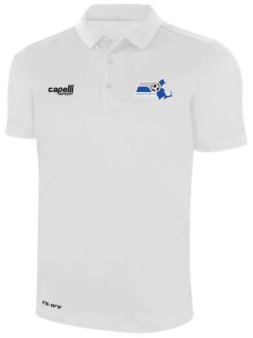 REFEREE CLASSIC POLY POLO WHITE BLACK - MSRC
