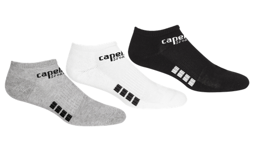 BASICS ULTRA COMFORT 3 PACK NO SHOW SOCKS LIGHT GREY WHITE BLACK - MSRC