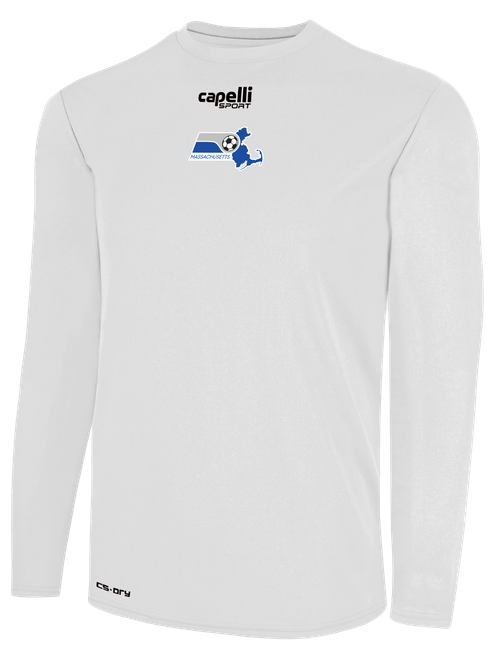 REFEREE BASICS CREW NECK LONG SLEEVE POLY TEE - MSRC WHITE