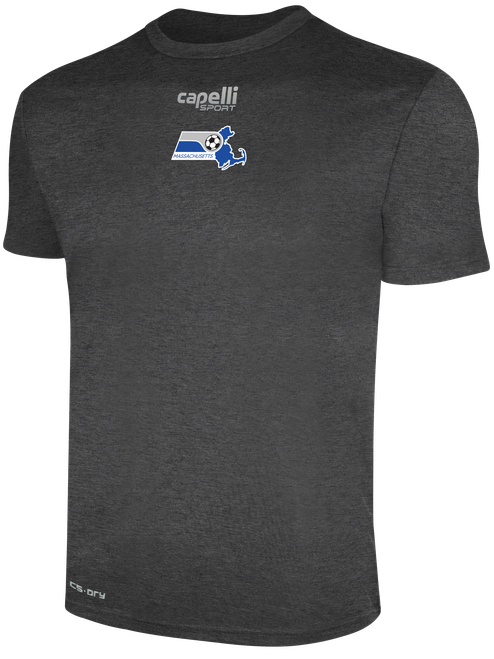 REFEREE BASICS CREW NECK POLY TEE - MSRC DARK HEATHER GREY