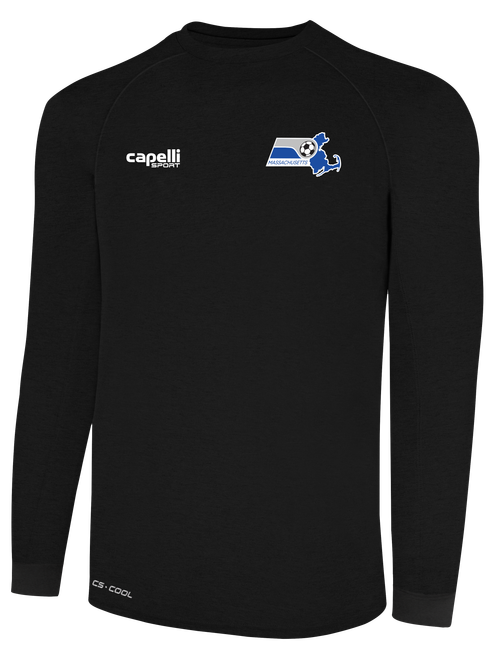 REFEREE BASICS II LONG SLEEVE TRAINING TOP BLACK WHITE - MSRC