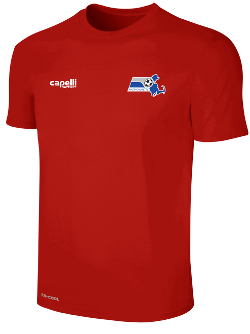 REFEREE BASICS II SHORT SLEEVE TRAINING TOP RED WHITE - MSRC