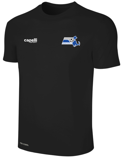 REFEREE BASICS II SHORT SLEEVE TRAINING TOP BLACK WHITE - MSRC