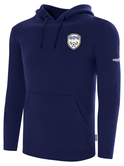 COLORADO IGNITE BASICS FLEECE HOODIE LEFT CHEST: COLORADO IGNITE CREST NAVY WHITE