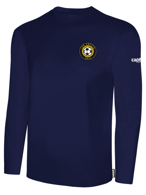 FDB BASICS LONG SLEEVE TEE SHIRT WEARERS LEFT CHEST: FDB CREST NAVY WHITE