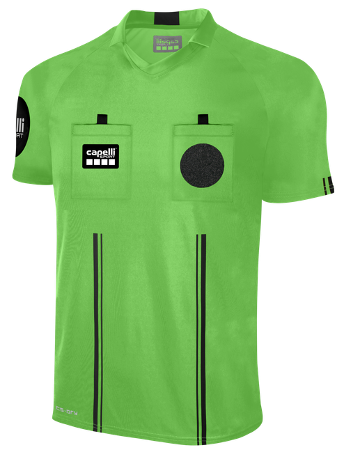 OFFICIAL REFEREE V-NECK SHORT SLEEVE JERSEY REFEREE GREEN BLACK - NCSRA