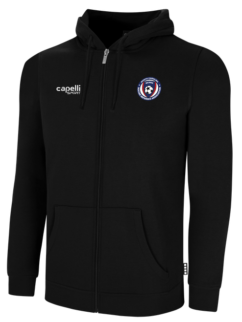 REFEREE COMMITTEE BASICS FLEECE ZIP UP HOODIE BLACK WHITE - NCSRA