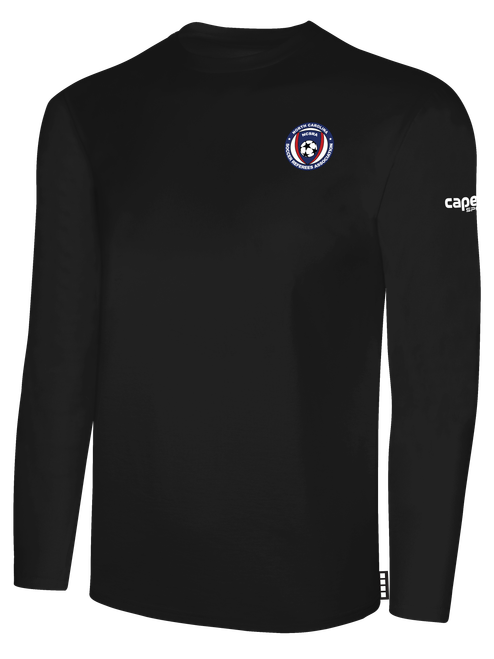 REFEREE COMMITTEE BASICS COTTON LONG SLEEVE TEE SHIRT BLACK WHITE - NCSRA