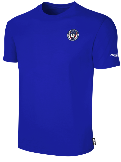 REFEREE COMMITTEE BASICS COTTON SHORT SLEEVE TEE SHIRT ROYAL BLUE WHITE - NCSRA