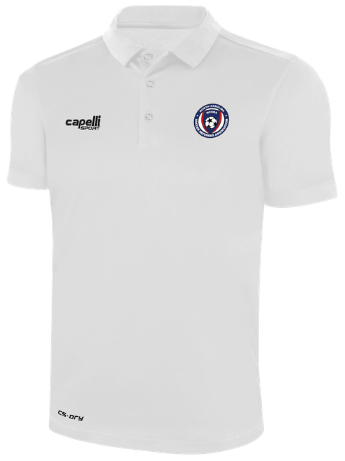 REFEREE CLASSIC POLY POLO WHITE BLACK - NCSRA