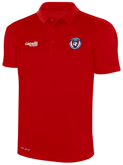 REFEREE CLASSIC POLY POLO RED WHITE - NCSRA