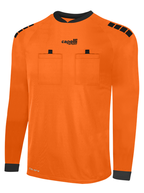 BASICS REFEREE LONG SLEEVE JERSEY  TEAM ORANGE BLACK - KRDC