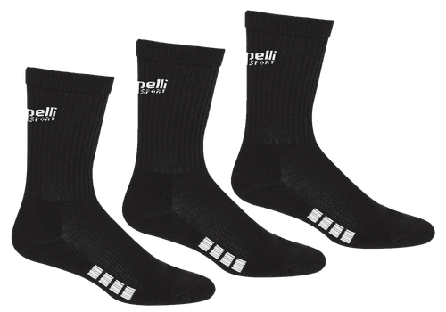 REFEREE BASICS ULTRA COMFORT 3 PACK CREW SOCKS BLACK WHITE - KRDC