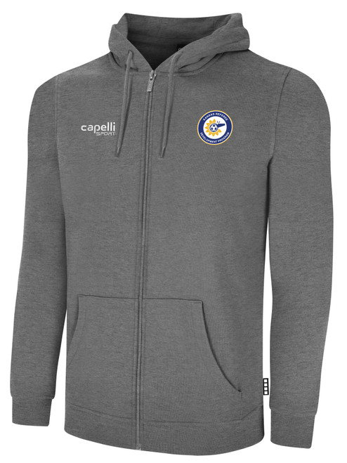 REFEREE  BASICS FLEECE ZIP UP DARK GREY WHITE - KRDC