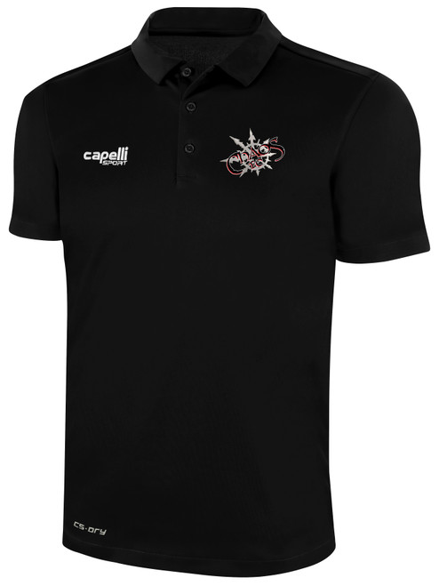 CHAOS FC CLASSICS POLY POLO BLACK WHITE