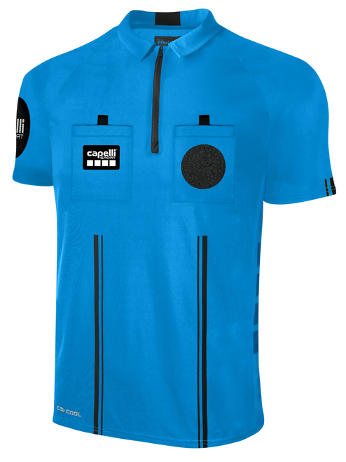 OFFICIAL REFEREE SHORT SLEEVE JERSEY- REFEREE WITH ZIPPER REFEREE BLUE BLACK - OCL
