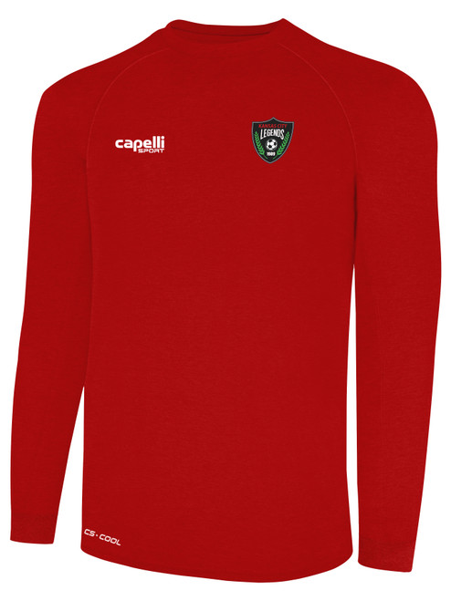 KC LEGENDS BASICS II LONG SLEEVE TRAINING TOP RED WHITE