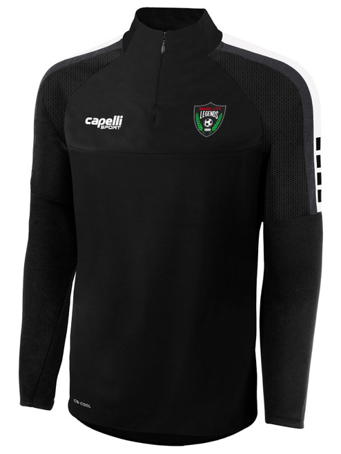 LEGENDS SC MAGIC CITY MADISON 1/4 ZIP TECHNICAL TRAINING TOP BLACK WHITE