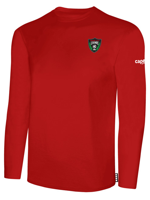 LEGENDS SC MAGIC CITY BASICS LONG SLEEVE TEE SHIRT SMALL CREST ON LEFT CHEST RED WHITE