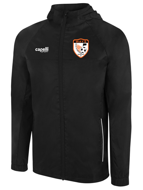 WATERTOWN FC BASICS ALL WEATHER JACKET BLACK WHITE