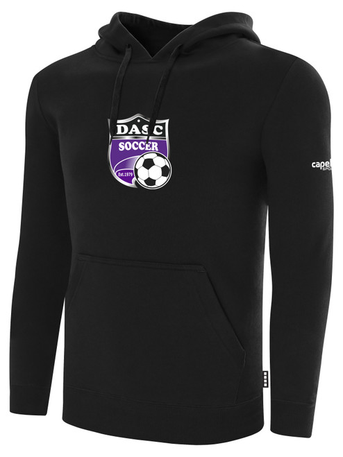 DILLSBURG SC PULLOVER FLEECE HOODIE CREST ON WEARERS CENTER CHEST BLACK WHITE
