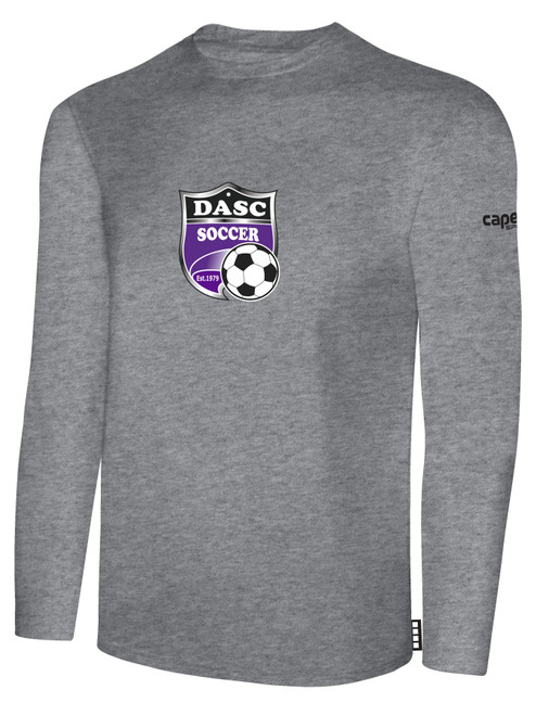 DILLSBURG SC LONG SLEEVE COTTON T-SHIRT CREST ON WEARERS CENTER CHEST LIGHT HEATHER GREY BLACK