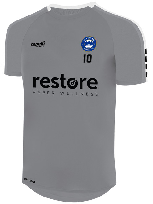 FC WESTLAKE ELITE MADISON   SHORT SLEEVE TRAINING TOP LIGHT GREY WHITE -KIT