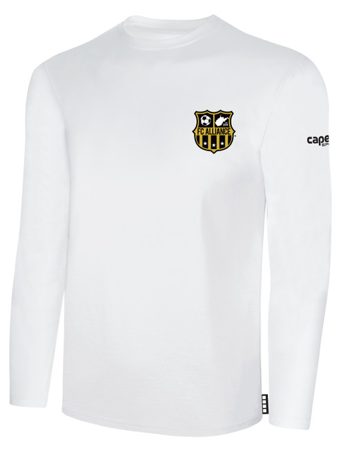 FC ALLIANCE  LONG SLEEVE COTTON T-SHIRT CREST ON WEARERS LEFT CHEST WHITE BLACK