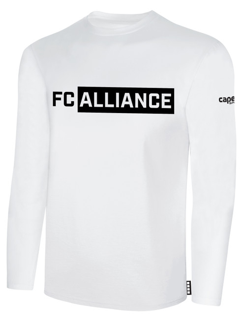 FC ALLIANCE  LONG SLEEVE COTTON T-SHIRT FC ALLIANCE WEARERS CENTER CHEST WHITE BLACK