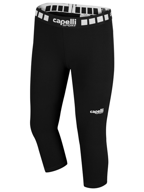 FC ALLIANCE  GIRLS & WOMEN'S 3/4 PERFORMANCE TIGHTS BLACK