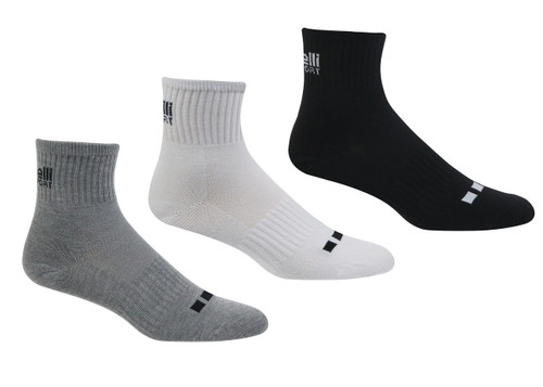 CAPELLI SPORT   BASIC CS COOL CUSHIONED QUARTER TOP SOCKS - 3PK GREY COMBO