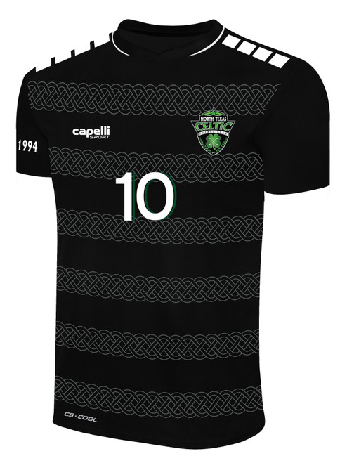 NORTH TEXAS CELTIC FC  BROOKLYN II KNOTS JERSEY BLACK WHITE