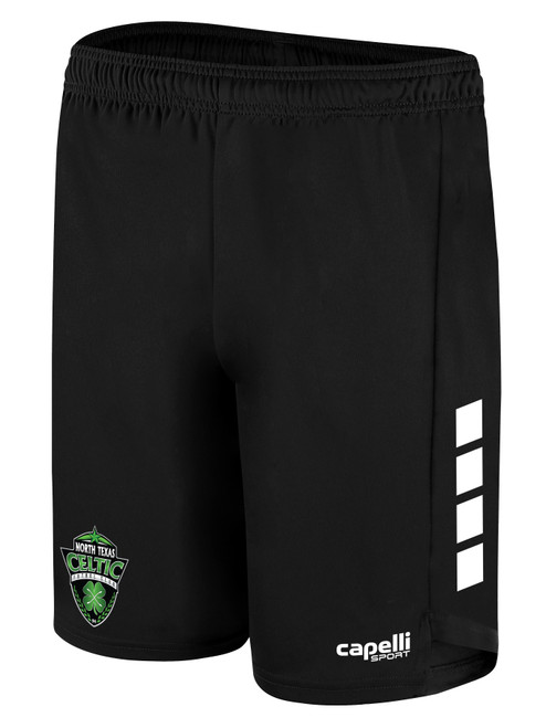 NORTH TEXAS CELTIC FC  BROOKLYN II WOVEN  SHORTS BLACK  WHITE -KIT
