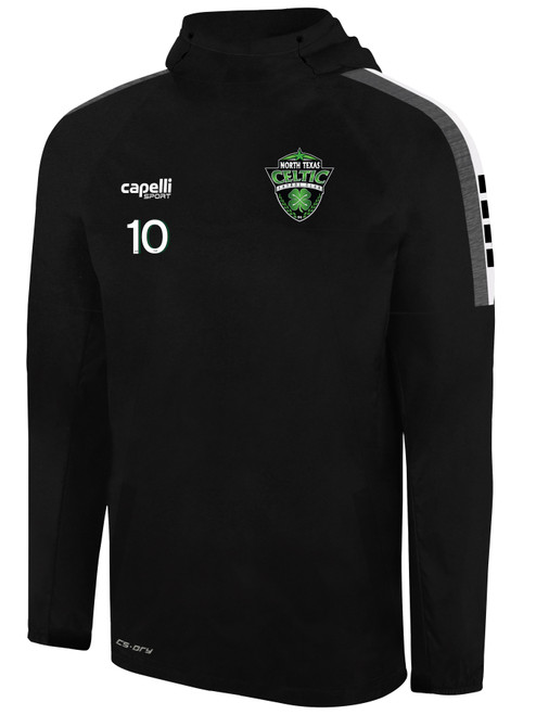NORTH TEXAS CELTIC FC  MADISON WARM TRAINING TOP BLACK WHITE