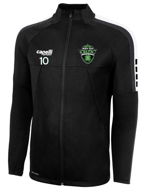 NORTH TEXAS CELTIC FC  MADISON TRAINING JACKET BLACK WHITE