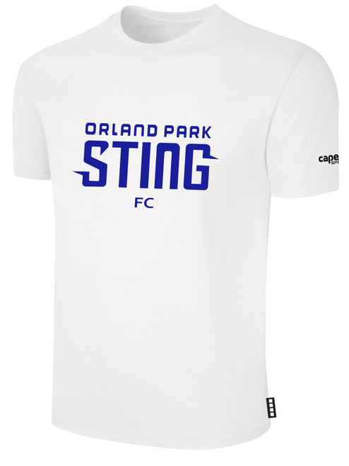 ORLAND PARK STING FC SHORT SLEEVE COTTON T-SHIRT ORLAND PARK STING FC TEXT LOGO ON CENTER CHEST WHITE BLACK
