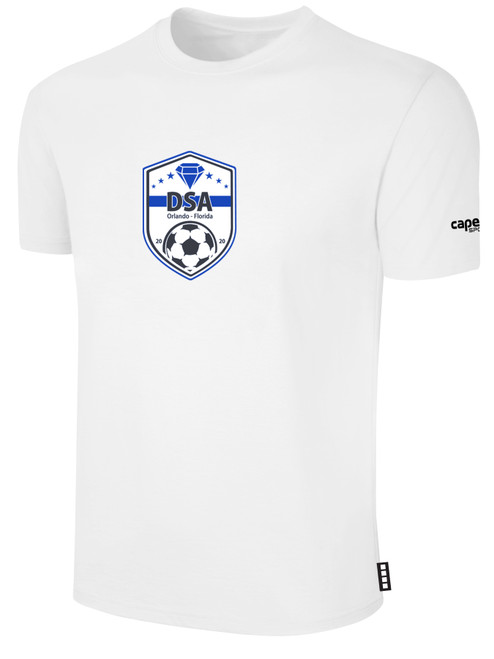 DIAMONDS SA   SHORT SLEEVE COTTON T-SHIRT CREST ON WEARERS FRONT CENTER CHEST WHITE BLACK