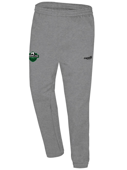 SHORELAKE SC BASICS FLEECE SWEATPANTS LOGO RIGHT LEG LIGHT HEATHER GREY BLACK