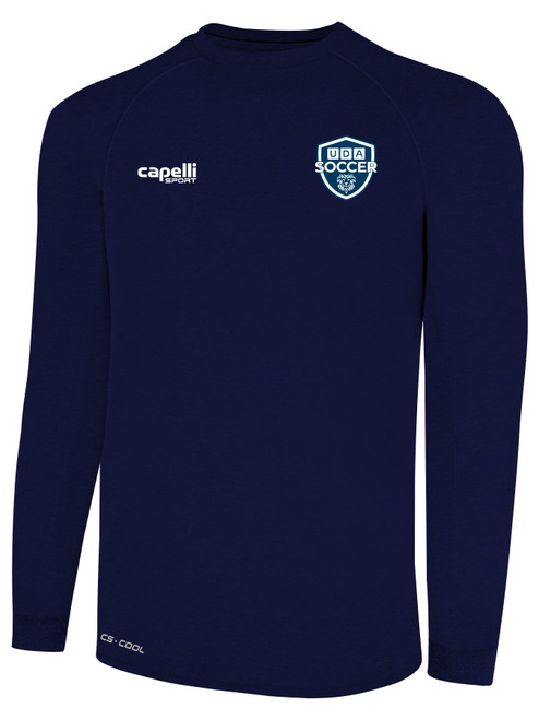 UDA SOCCER BASICS II LONG SLEEVE TRAINING TOP NAVY WHITE
