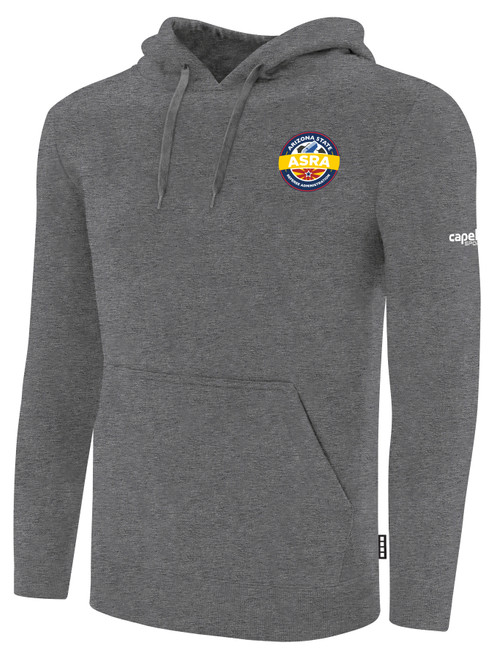 REFEREE BASICS FLEECE HOODIEDARK HEATHER GREY WHITE - ASRA