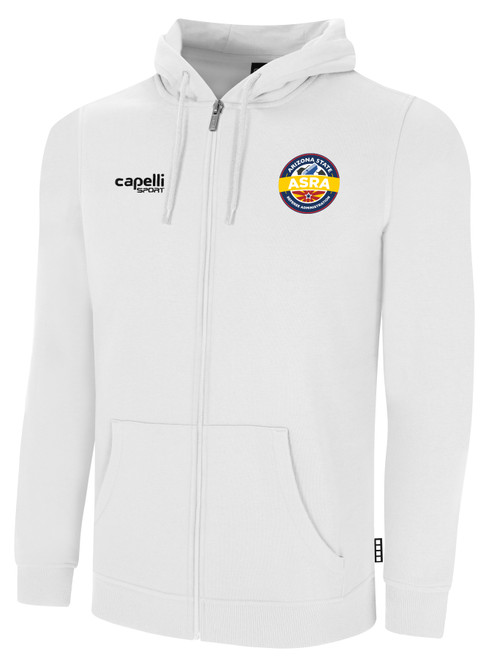 REFEREE BASICS FLEECE ZIP UP WHITE BLACK - ASRA