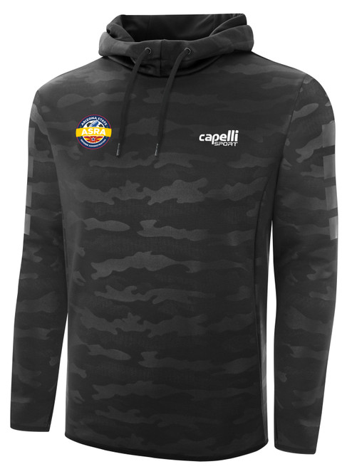 REFEREE BASICS I CAMO EMBOSSED HOODIE BLACK WHITE - ASRA