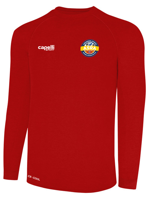 REFEREE BASICS II LONG SLEEVE TRAINING TOP RED WHITE - ASRA