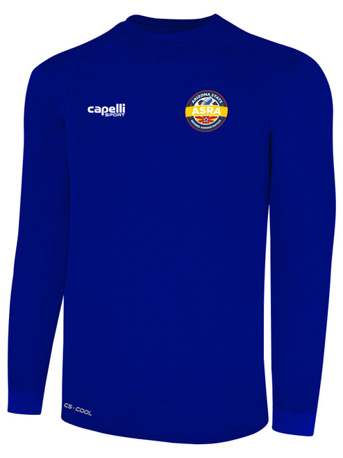 REFEREE BASICS II LONG SLEEVE TRAINING TOP ROYAL BLUE WHITE - ASRA