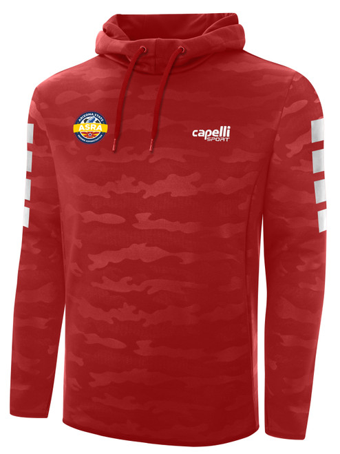 REFEREE BASICS I CAMO EMBOSSED HOODIE RED WHITE - ASRA