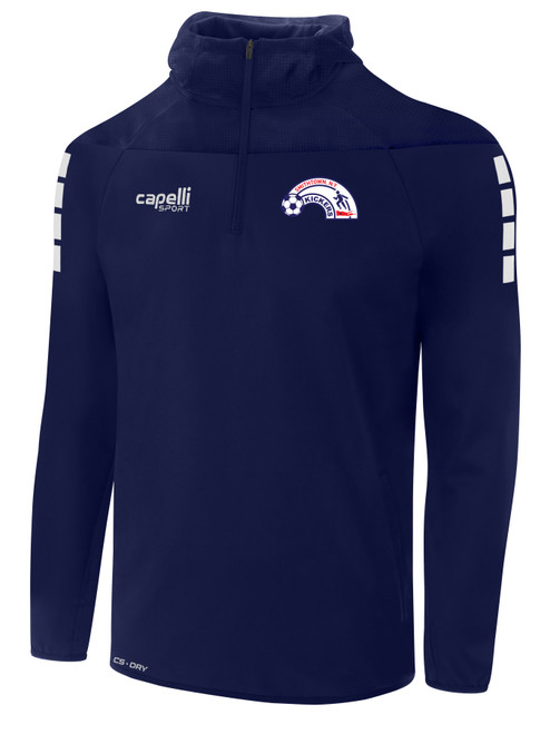 SMITHTOWN KICKERS TRIBECA THERMA FLEECE 1/4 ZIP HOODIE NAVY