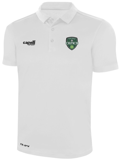 TOLEDO CELTICS POLY POLO WHITE BLACK