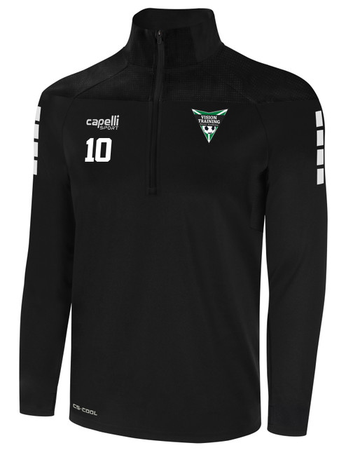 VISION TRAINING SA  TRIBECA 1/4 ZIP TRAINING TOP BLACK