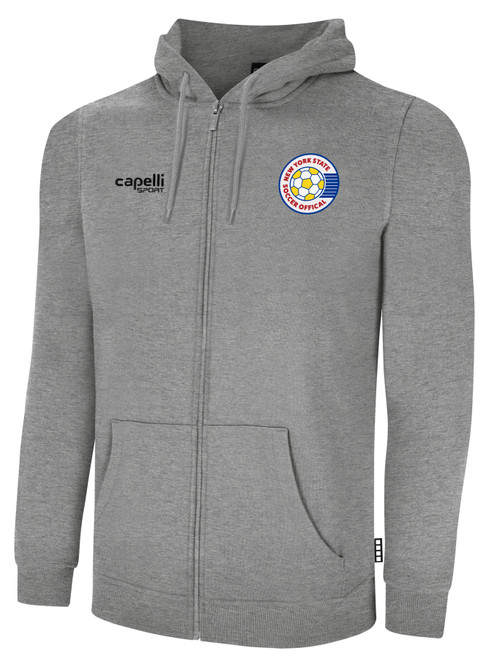 REFEREE  BASICS FLEECE ZIP UPLIGHT HEATHER GREY BLACK - NYS