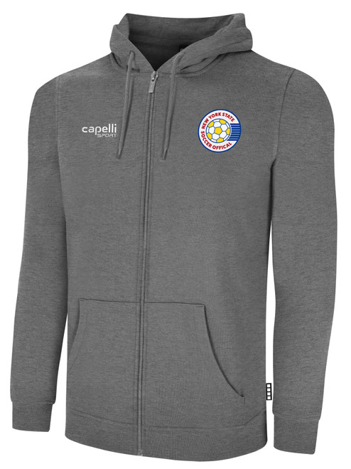 REFEREE  BASICS FLEECE ZIP UPDARK HEATHER GREY WHITE - NYS
